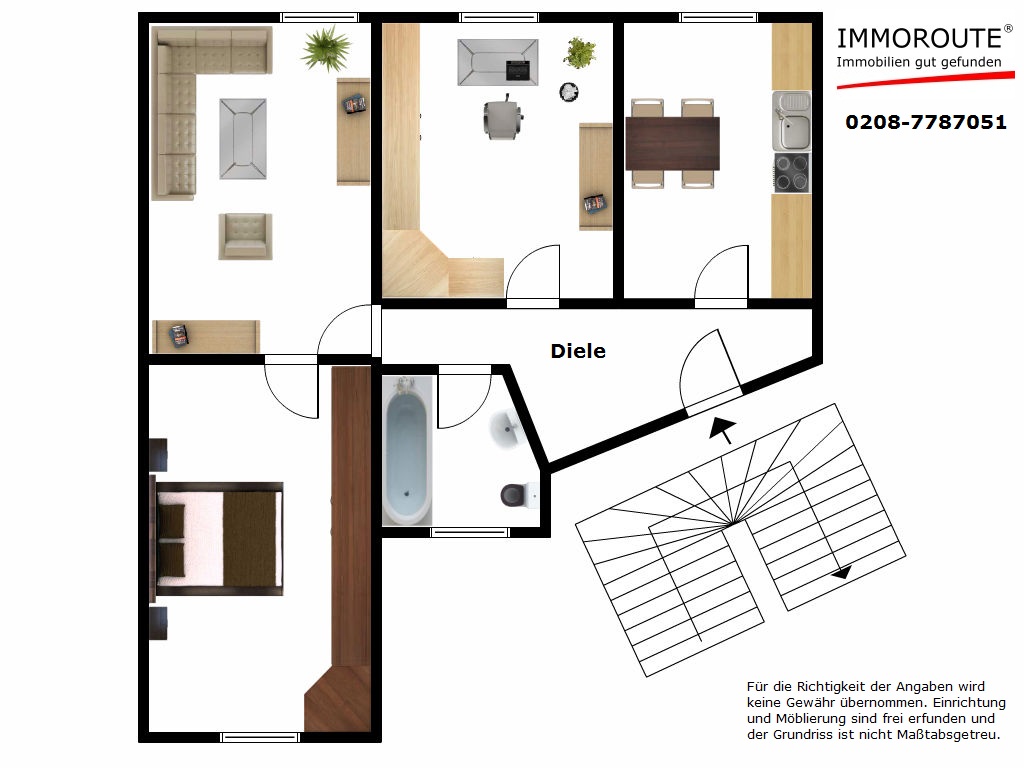 Helle 3 Zimmer-Wohnung in Oberbilk